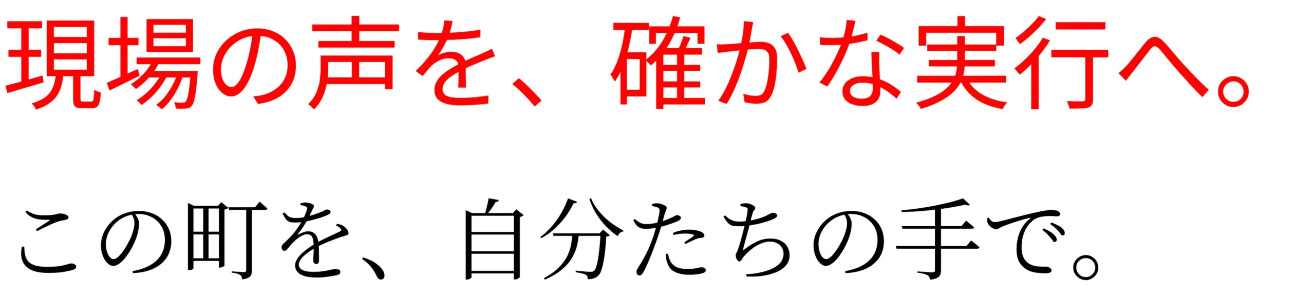 現場の声を、確かな実行へ。この町を、自分たちの手で。